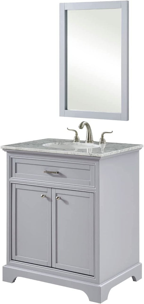 Elegant Decor 30 in. Single Bathroom Vanity Set in Light Grey