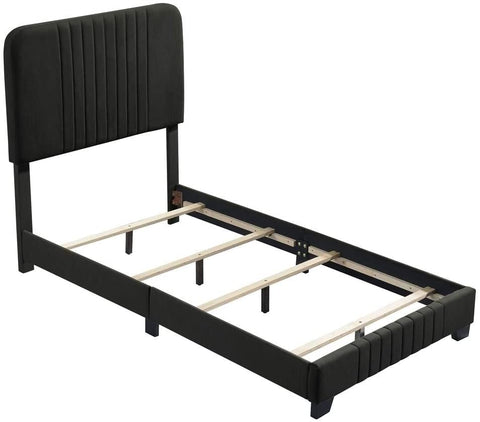 Oakestry Twin Mid-Century AIO Upholstery Bed in Black