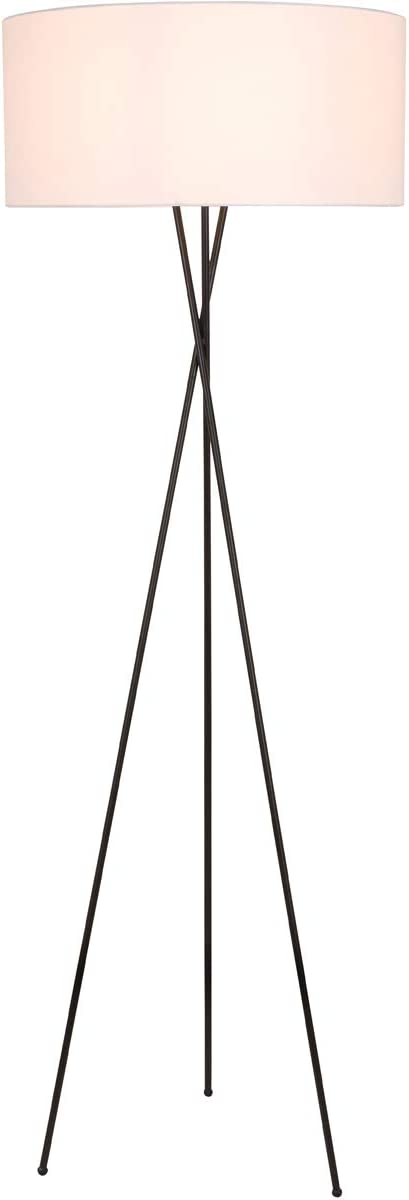 Living District Cason 1 Light Black and White Shade Floor lamp