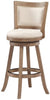 Oakestry Melrose Barstool, 1 Pack, 29-Inch, 1-Pack, Driftwood Wire-Brush and Ivory