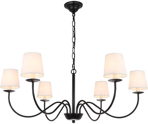Oakestry Eclipse 6 Light Black and White Shade Chandelier
