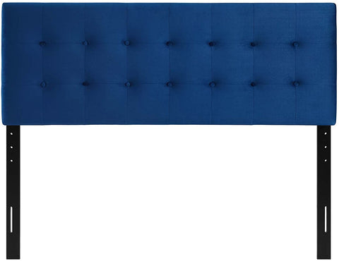 Oakestry Emily Full Biscuit Tufted Performance Velvet Headboard, Navy