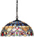 Oakestry CH33381VB18-DH2 Tiffany Style Victorian 2-Light Ceiling Pendant Fixture 18-Inch Shade, Multicolored