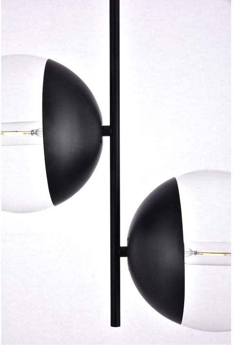 Oakestry Eclipse 2 Lights Black Pendant with Clear Glass