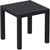 Oakestry Ocean Square Resin Patio Side Table in Black, Commercial Grade