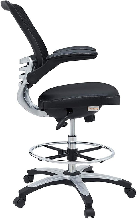 Oakestry Edge Drafting Chair - Reception Desk Chair - Flip-Up Arm Drafting Chair in Black