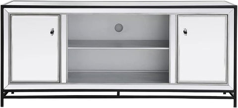 Elegant Decor James 60 in. Mirrored tv Stand in Black
