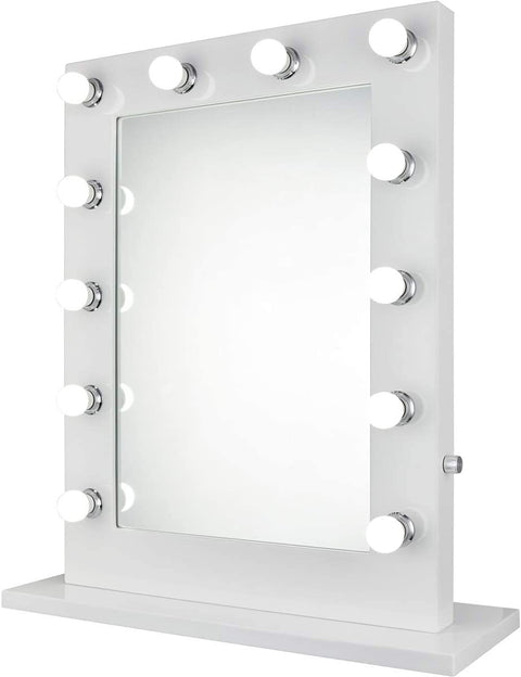 Elegant Lighting Rectangular Vanity Mirror in Glossy White