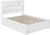 Oakestry Newport Platform Bed with Flat Panel Footboard and Turbo Charger with Twin Size Urban Trundle, Full, White