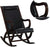 Oakestry Triton Rocking Chair - - Burgundy PU &amp; Walnut