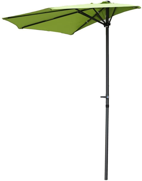 Oakestry Furniture Piece 9-Foot Half Round Wall Hugger Umbrella