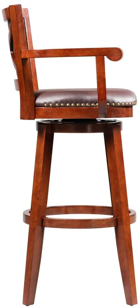 Oakestry Broadmoor Swivel Extra Tall Barstool, 50-Inch, Cherry