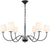 Oakestry Eclipse 6 Light Black and White Shade Chandelier