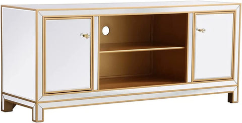 Elegant Decor Reflexion 60 in. Mirrored tv Stand in Gold