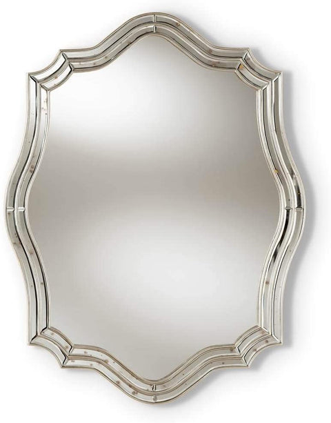 Oakestry Isidora Art Deco Antique Silver Finished Accent Wall Mirror