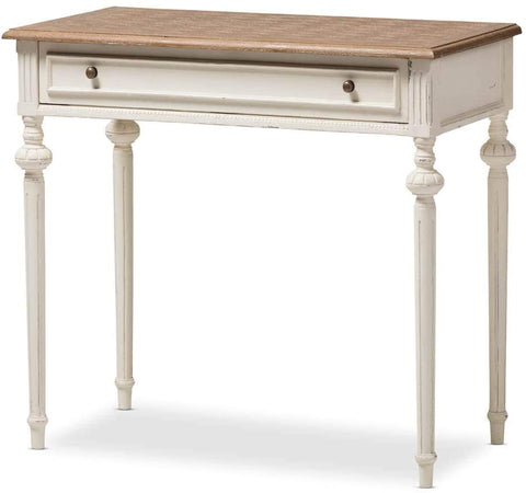 Oakestry Marquetterie French Provincial Weathered Oak and Whitewash Writing Desk