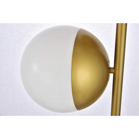 Living District Eclipse 3 Lights Brass Floor Lamp with Frosted White Glass