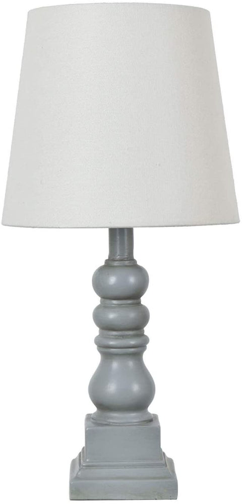 Oakestry Payton 18.5 Inch Distressed Gray Resin Table Lamp for Living Room, Bedroom and Home Office