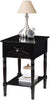 Oakestry Country Oxford End Table with Charging Station, Black