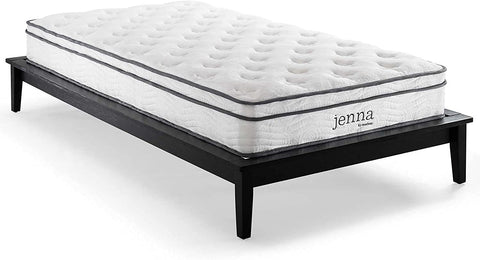 OakestryJenna 8” Innerspring and Memory Foam Narrow Twin Mattress With Individually Encased Coils White