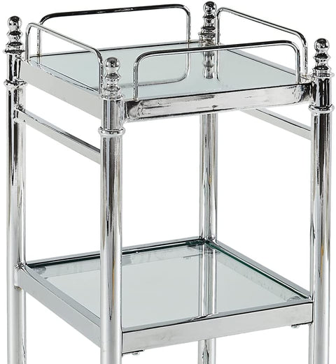 Oakestry Pinnacle Chrome and Glass Cart