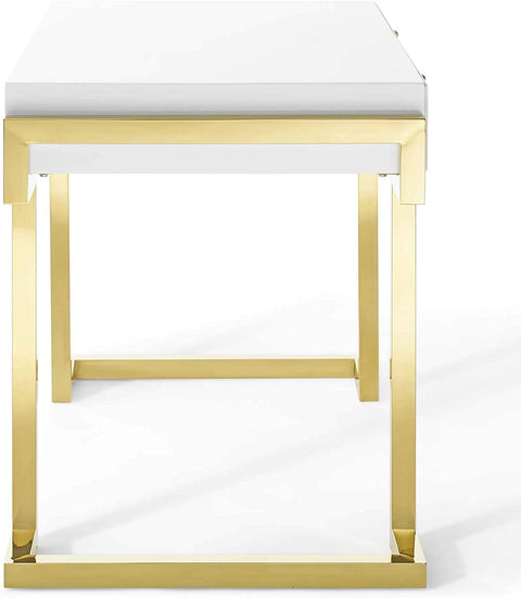 Oakestry Ring Office Desk, Gold White