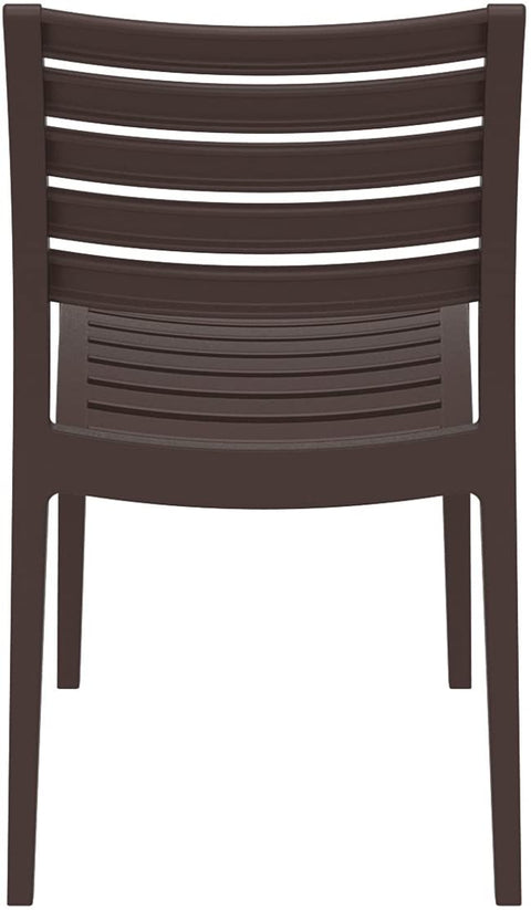Oakestry Ares Outdoor Patio Dining Chair in Brown (Set of 2)