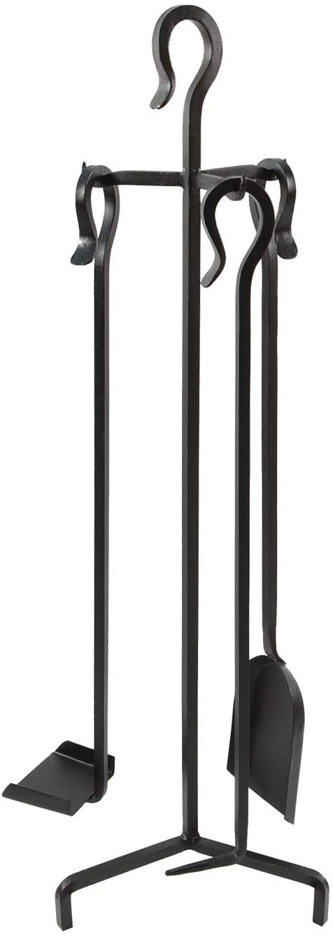 Oakestry Berlin 4-piece Wrought Iron Fireplace Tool Set