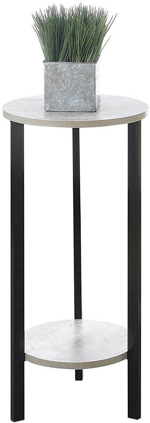 Oakestry Graystone 31&#34; Plant Stand, Faux Birch / Black