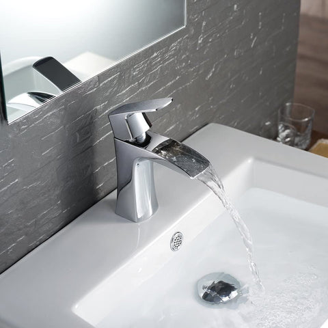 Oakestry Bath FFT3071CH Fortore Single Hole Mount Bathroom Vanity Faucet, Chrome