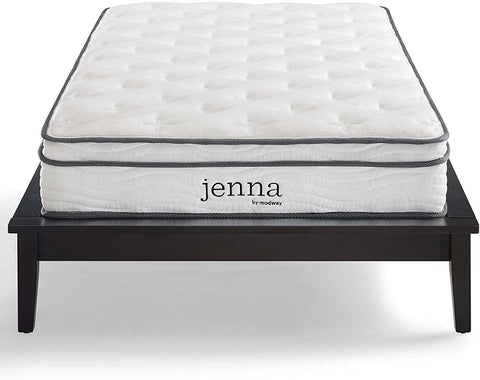 OakestryJenna 8” Innerspring and Memory Foam Narrow Twin Mattress With Individually Encased Coils White