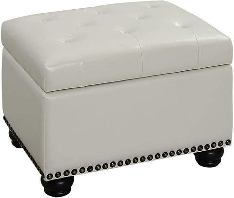 Oakestry Designs4Comfort 5th Avenue Storage Ottoman, Ivory