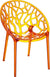 Oakestry Crystal Polycarbonate Patio Dining Chair in Orange (Set of 2)