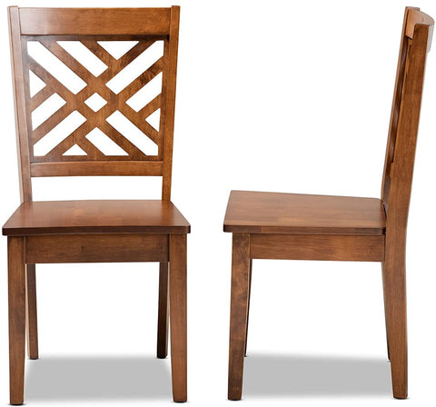 Oakestry Caron Modern and Contemporary Transitional Walnut Brown Finished Wood 2-Piece Dining Chair Set