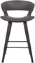 Oakestry Jagger 26&#34; Counter Height Stool with Black Brushed Finish and Gray Faux Leather