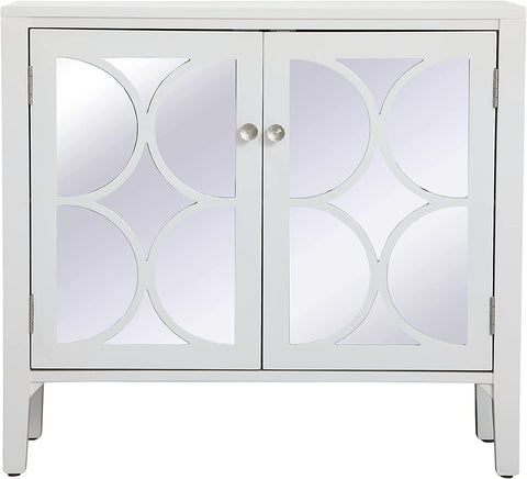 Elegant Decor 36 inch Mirrored Cabinet in White