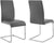 Oakestry Amanda Dining Grey faux leather with Chrome finish Kitchen &amp; Dining Chair - Set of 2, Height