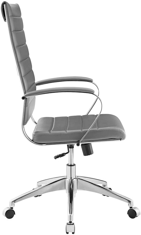 Oakestry Jive Ribbed High Back Tall Executive Swivel Office Chair With Arms In Gray