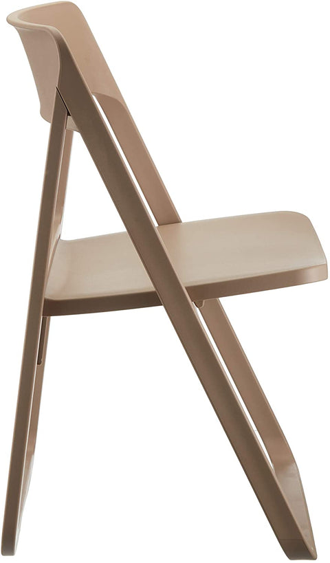 Oakestry Dream Commercial Grade Folding Resin Outdoor Chair Taupe