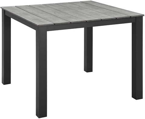 Oakestry EEI-1509-WHI-LGR Maine White Light Gray 80&#34; Outdoor Patio Dining Table