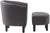 Oakestry Take a Seat Churchill Accent Chair with Ottoman, Dark Gray Microfiber