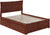Oakestry Metro Full Platform Bed with Flat Panel Footboard and Turbo Charger with Urban Bed Drawers in Walnut