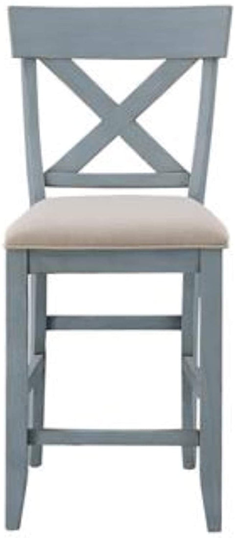 Oakestry Bar Harbor Set of 2 Counter Height Dining Chairs, Blue