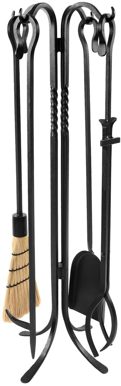 Oakestry Shepherd&#39;s Hook III, 38-in 5-Piece Fireplace Tool Set