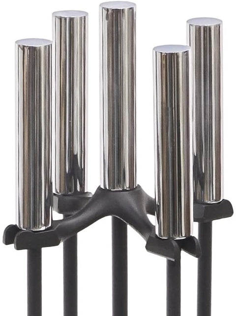 Oakestry Bedford Fireplace Tool Set, Chrome and Black