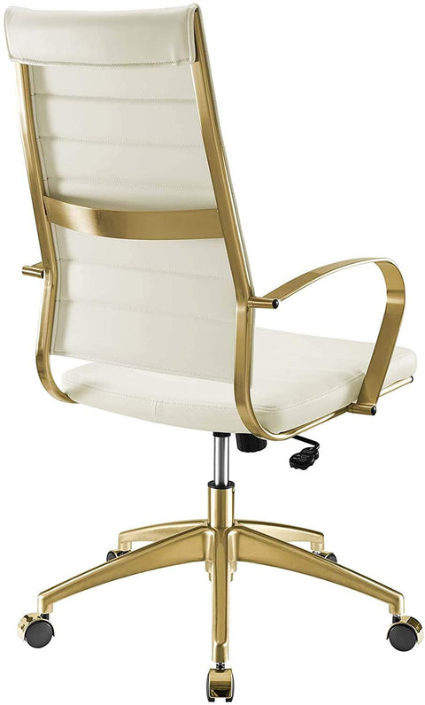 Oakestry Jive Gold Stainless Steel Executive Managerial Tall Swivel Highback Office Chair