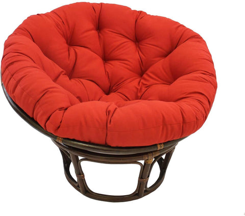 Oakestry Solid Twill Papasan Chair Cushion, 44&#34; x 6&#34; x 44&#34;, Ruby Red