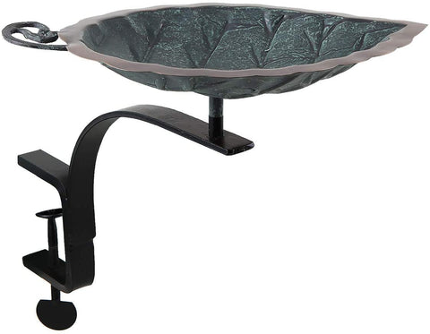 Oakestry BB-05-WM Classic II Wall Mount Bracket Birdbath, Antique Copper, Black