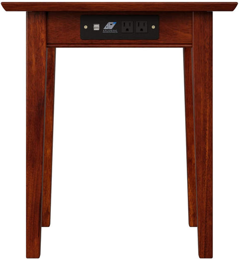Oakestry Shaker End Table with Charging Station, Walnut