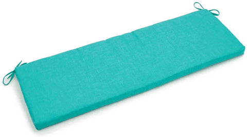 Oakestry Solid Outdoor Spun Polyester Bench Cushion, 57&#34; Wide, Aqua Blue